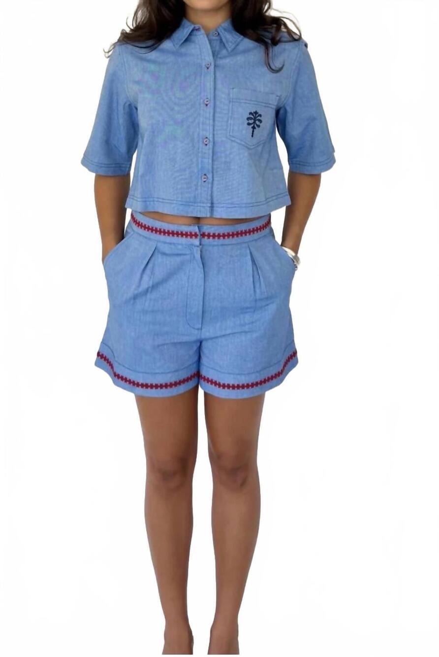 NEW ANNA CATE lizzy short in chambray